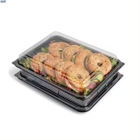 Boîte à repas jetable en plastique PET transparent scellé, style croissant, pour grands plateaux de fête écologiques