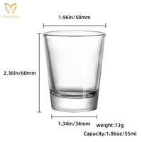 Gelas Shot Kustom 2oz/60ml untuk Sublimasi, Gelas Whiskey, Espresso, dan Shot Kecil