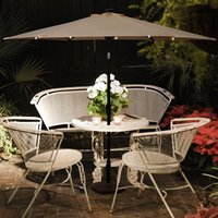 Parasol électrique automatique d'extérieur, imperméable, avec protection UV, éclairage LED solaire, pour plage, jardin, piscine