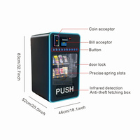 Distributeur automatique miniature 24h/24 avec accepteur de pièces et de billets pour cigarettes, collations, lait, aliments et boissons
