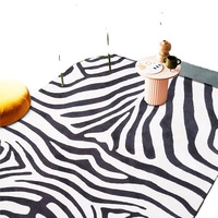 Tapis décoratif en fausse fourrure, accessoire vintage à imprimés d'animaux, effet d'illusion de vortex, antidérapant