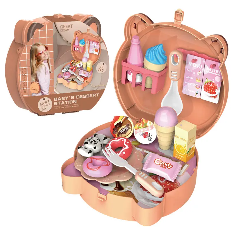 Nuovo arrivo Happy Cooking Game giochi di ruolo imposta Baby Home Kitchen Set di giocattoli da Dessert in plastica