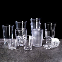 Tasse en acrylique transparente PC tasse à eau en plastique Anti-chute pour thé jus bière boisson pour Bar Restaurant fête