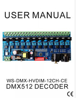 Controlador DMX512 de 12 Canales JIUAN DMX-HVDIM-12CH-CE AC110-220V, Dimmer LED con Atenuación TRIAC HVDIM, Carga Máxima de 2200W