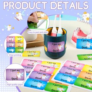 Autocollants pour dents Récompense Autocollants mignons Récompense dentaire Cadeau Prix et cadeaux pour les enseignants Récompense Fournitures scolaires Incitations - Product Image 4