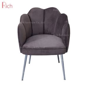 American popolare fiore sedia da pranzo con gambe in acciaio argento <span class=keywords><strong>antracite</strong></span> velluto carbone per ristorante - Product Image 2