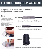 Testeur d'épaisseur BRK pour caoutchouc/plastique/peinture, à induction magnétique, pour inspection des revêtements d'acier, personnalisable OEM, batterie au lithium 1