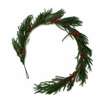 Guirlande artificielle de 1,8 m en pin avec pommes de pin et baies rouges pour la décoration de cheminée et de porte de Noël (vente en gros)