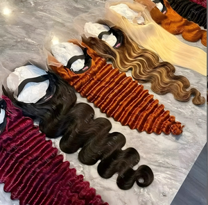 Perruques Lace Front Bleues et Vertes avec Logo Personnalisé, Cheveux Humains Vietnamiens, Sans Colle, Bouclées <span class=keywords><strong>Orange</strong></span>, Chocolat Marron, Vierge, Longues, Densité 250% - Product Image 6