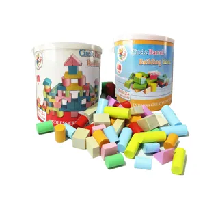 50支城堡建筑玩具创意堆叠游戏圆桶木制积木