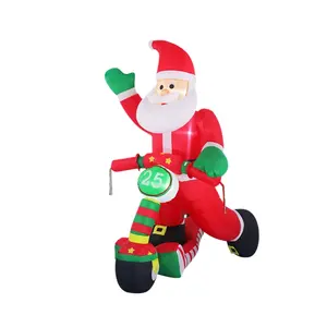 充气圣诞圣诞老人骑自行车顶级促销