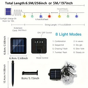 11.89 mètre 100 grande ampoule <span class=keywords><strong>boule</strong></span> de cristal <span class=keywords><strong>solaire</strong></span> guirlandes lumineuses <span class=keywords><strong>boule</strong></span> à bulles guirlandes lumineuses solaires pour <span class=keywords><strong>jardin</strong></span> - Product Image 6