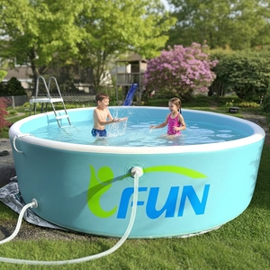 Piscines gonflables rondes portables, durables, imperméables, en tissu Drop Stitch, <span class=keywords><strong>pour</strong></span> enfants et adultes, usage familial en extérieur - Product Image 2