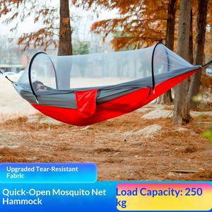 Hamac d'extérieur en bambou à ouverture rapide, lit en tissu nylon <span class=keywords><strong>anti</strong></span>-renversement, balançoire pour <span class=keywords><strong>camping</strong></span> et randonnée, capacité 150 kg - Product Image 3