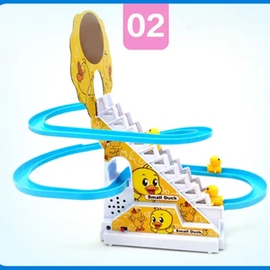 Trẻ em Vịt cạnh tranh thiết lập cầu thang leo theo dõi khe máy đồ chơi LED flash và âm nhạc vịt nhỏ đồ chơi - Product Image 4