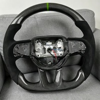 Volant de course pour voiture en cuir et suède noir avec fibre de carbone, 3 ou 4 branches, pour Dodge Challenger SRT 2015-2019