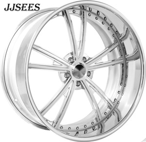 Jjsees ขอบล้ออลูมิเนียมอัลลอย2ชิ้นสีเงินขัดเงาสำหรับรถ Audi รุ่น19 20 21 22 23นิ้ว5X114.3 5X120 5x112 M3 BMW - Product Image 3