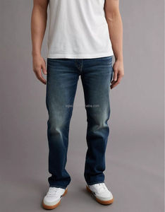 กางเกงยีนส์สกินนี่ของผู้ชายทรงสกินนี่ทรงสลิมฟิตสีดำแบบกำหนดเอง - Product Image 2