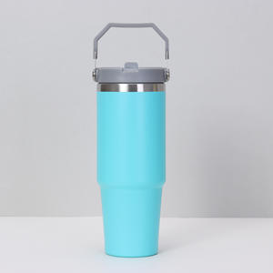 Verre à vin en acier inoxydable personnalisé de 30 oz vente en gros bouteille d'eau en métal isolée sous vide durable avec paille à rabat pour <span class=keywords><strong>le</strong></span> café et <span class=keywords><strong>le</strong></span> <span class=keywords><strong>camping</strong></span> - Product Image 4