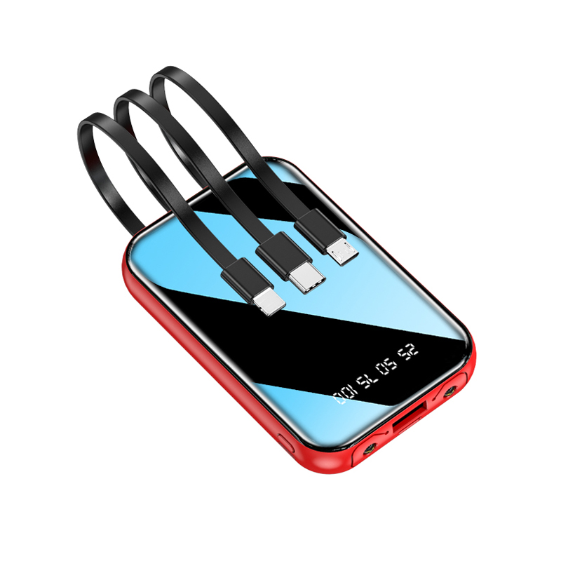 factory selling the new mini led power bank 10000mah portable powerbank mirror 10000mah power banks with led flash light