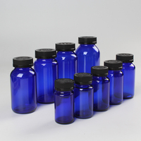 Flacon en verre pharmaceutique médical vide à large ouverture de 250 ml, 500 ml, 8 oz, 16 oz, avec couvercles