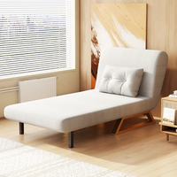 Canapé-lit pliable RH moderne en bois massif pour petits appartements, design multifonctionnel avec rangement