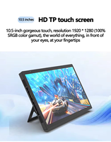 Mini PC de Bolsillo para Juegos de 10.5 Pulgadas, Intel N95 CPU, DDR4 8GB/16GB/32GB RAM, 1TB, Portátil Negro con Control Remoto Extraíble, Tablet para Juegos