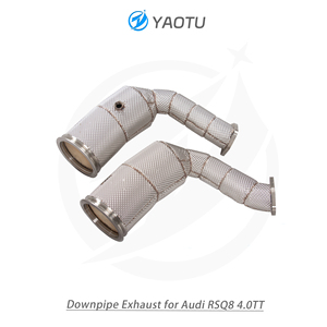 YT thép không gỉ miễn phí dòng chảy xuống ống cho <span class=keywords><strong>audi</strong></span> rsq8 4.0t spofrt xả downpipe lá chắn nhiệt hệ thống ống xả - Product Image 6