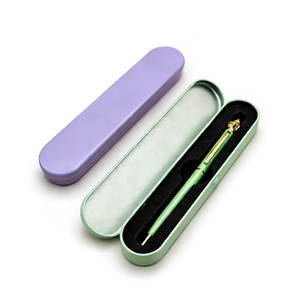Confezione Personalizzata per Penne a Sfera, <span class=keywords><strong>Astuccio</strong></span> in Latta Verde, Viola, Blu, Oro, Nero, Scatola in Metallo con Coperchio a Scatto per Penne a Sfera, Confezione Regalo - Product Image 1