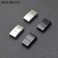 Graver le Logo 10*3mm trou fermoirs en acier inoxydable pour cordon en cuir Bracelet connecteur extrémité pour la fabrication de bijoux fermoir