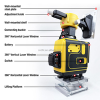 Niveau laser industriel 4D intelligent à 360 degrés, 16 lignes vertes haute précision 2 mm, portée 50 m, pour usage intérieur/extérieur et bricolage