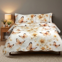 Parure de lit imprimée en 3D à ultrasons, motif floral tournesol en microfibre douce, légère et respirante, idéale pour l'été