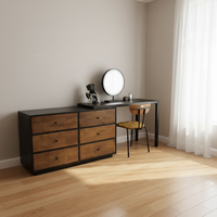 Coiffeuse de luxe vintage européenne avec miroir éclairé, caractéristiques amovibles et design réglable pour chambre et salle de bain