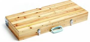 Meja piknik dan kursi anak, taman mudah dibawa, 4 kursi kayu untuk berkemah & BBQ furnitur luar ruangan - Product Image 2