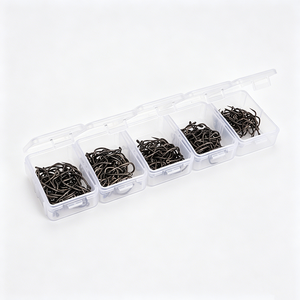 50 pièces par boîte <span class=keywords><strong>Hirisi</strong></span> Hameçons de pêche à la carpe sans ardillon en acier à haute teneur en carbone, tige courbée, accessoires pour la pêche à la carpe 8030 - Product Image 3