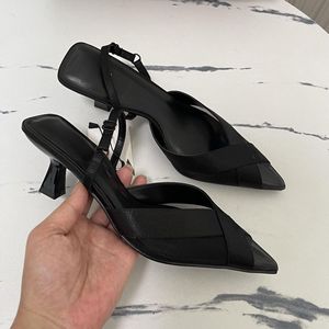 Zapatos de Tacón Bajo para Mujer, Color Marrón, con Correa en el Tobillo, Estilo Mule, Moda Otoño, Tacones Finos de 3 cm, Resistentes, Punta Cruzada, para Oficina, Fáciles de Poner - Product Image 4