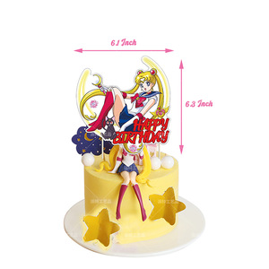 Decoración, Regalo, Juguetes para Niños, Pancarta, Adorno para Pastel, Banderines, Sailor Moon, Tsukino Usagi, Feliz Cumpleaños, Globos <span class=keywords><strong>de</strong></span> Fiesta <span class=keywords><strong>de</strong></span> Anime - Product Image 3