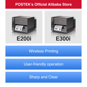 POSTEK标签打印机Ei系列203dpi/300DPI无线桌面缎面热转印标签打印机，带WiFi/蓝牙/以太网 - Product Image 2