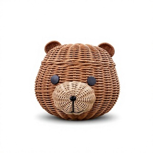 Paniers de rangement en osier avec couvercle, faits à la main, en rotin naturel, modernes et multifonctionnels, fabriqués au Vietnam - Product Image 1