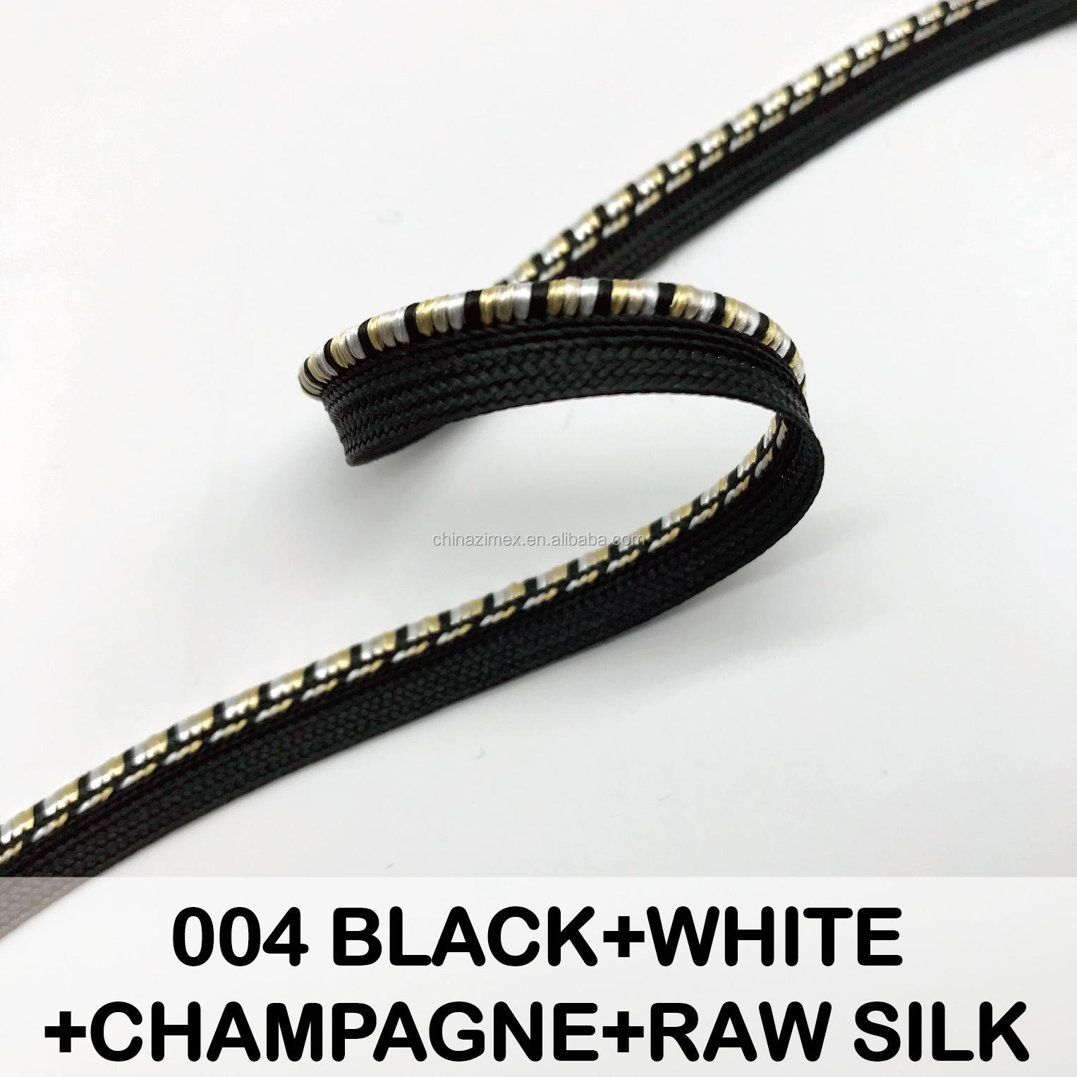 004 BLACK+WHITE+CHAMPAGNE+RAWSILK