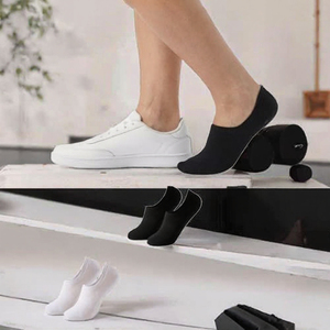 Calcetines Invisibles para Hombre, 100% Algodón, Transpirables, Finos, Tejidos, de Color Sólido, para Uso Diario en Verano, Negro y Blanco - Product Image 3
