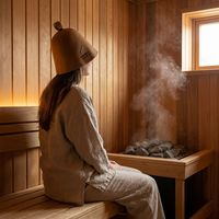 Een premium merinowol sauna-hoed die je koel houdt als het warm is