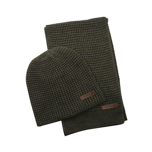 OEM personalizado parche calidad Premium Unisex caliente Merino suave <span class=keywords><strong>de</strong></span> punto <span class=keywords><strong>de</strong></span> <span class=keywords><strong>lana</strong></span> <span class=keywords><strong>de</strong></span> sombrero y bufanda Set <span class=keywords><strong>de</strong></span> 2 piezas <span class=keywords><strong>para</strong></span> <span class=keywords><strong>el</strong></span> clima frío - Product Image 2