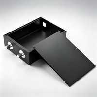 Boîtier d'amplificateur en aluminium anodisé noir usiné CNC sur mesure par l'usine OEM avec panneau de radiateur à double face