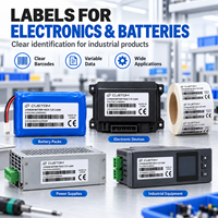 Étiquettes d'identification de produits personnalisées, autocollants en rouleau PET blancs avec code-barres, numéro de série, code QR pour les batteries électroniques
