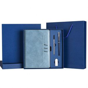 Luxury Business Gifts Box Set A5 <b>Notebook</b> With Pen Gift Set USB Flash Drive Office Corporate Luxury Promotional Gift Set - Product Image 2