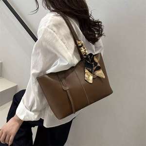 <b>Large</b> Capacity Shoulder Bag with <b>Scarf</b> Detail - Product Image 1