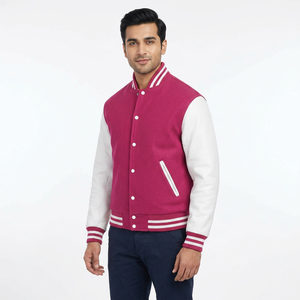 Custom Color Pro Quality Varsity <b>Jacket</b> for Adults Most Popular <b>Canvas</b> <b>Jacket</b> with Stand Collar Front Logo Create Your Own Idea - Product Image 1
