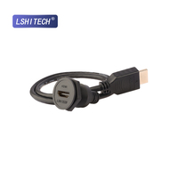 Connecteur HD LSHITECH, Câble Femelle-Mâle 4K 60Hz à Montage sur Panneau, Options 0,3-1M pour Écran LED et Vision Artificielle