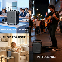 Enceinte Karaoké Portable Sans Fil pour Réunions en Extérieur avec Microphones, Boîte à Musique, Prise en Charge Carte TF et Clé USB